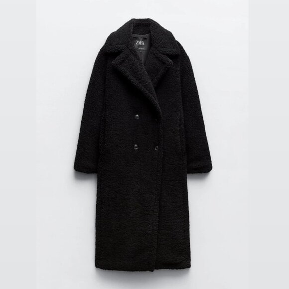 FAUX SHEARLING EXTRA LONG COAT - Picture 1 of 4